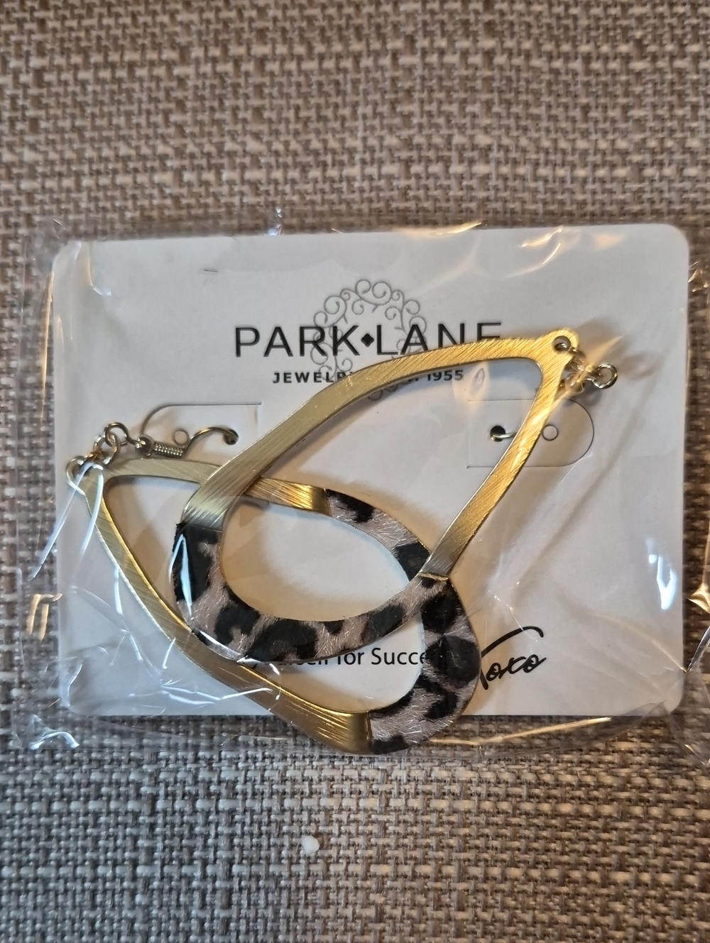 Park Lane Gold & Leopard-Print Teardrop Earrings